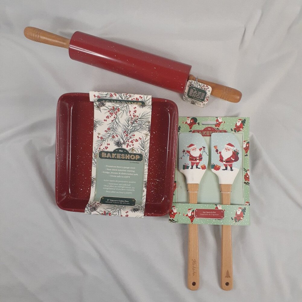 The Bakeshop - Bundle of 3 Holiday Themed Baking Accessories